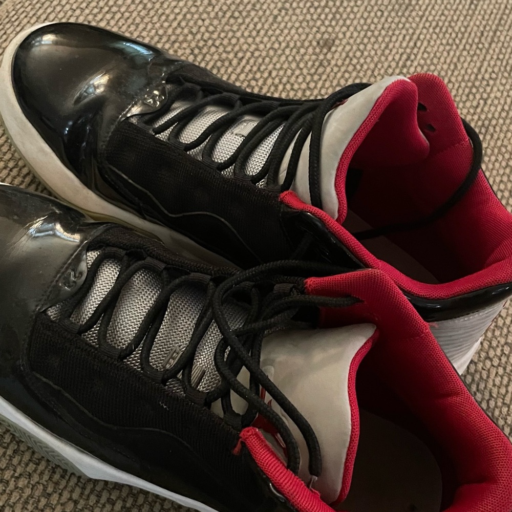 Jordan Black and Red Athletic Shoes